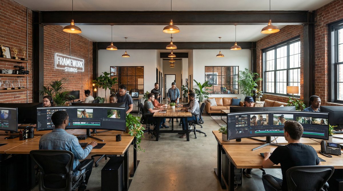 强上影视传媒公司办公环境